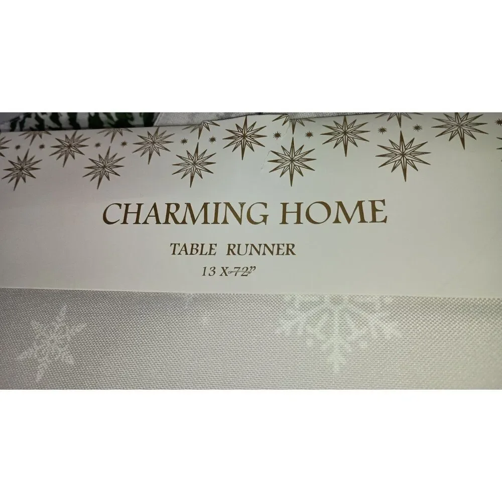 CHARMING HOME: Christmas Table Runner - Deer in Woods with Church, Size 13